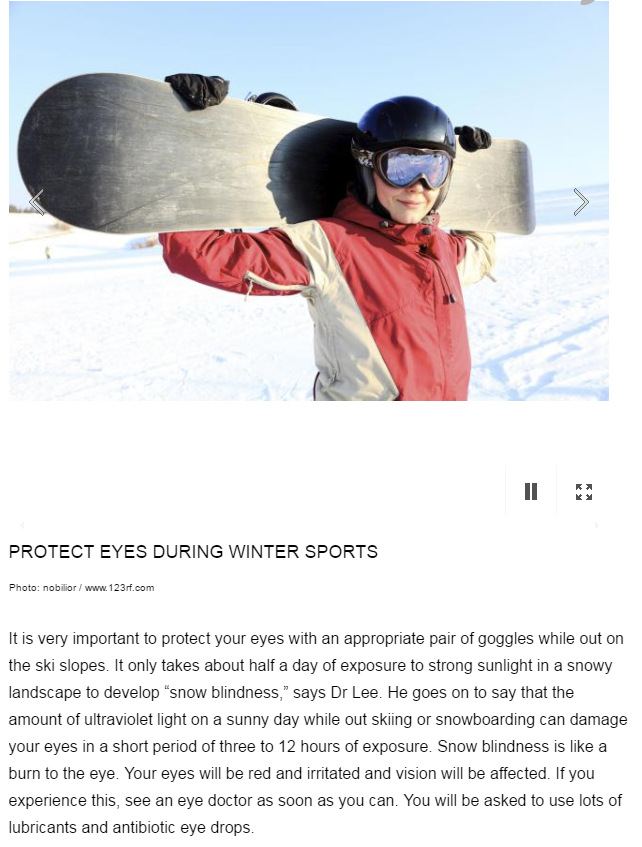 How to protect eyes while doing winter sports